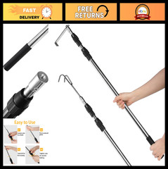 Telescoping Truck Cargo Grabber Tool, 6.5ft Heavy Duty Reach Retriever with Hook