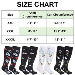 Plus Size Compression Socks for Men and Women Unisex Wide Calf 2XL-4X-Large US