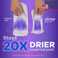 Always Discreet Incontinence Pads, Moderate Absorbency, Long Length, 162 Count
