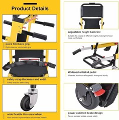 Foldable 3-in-1 Electric Stair Climbing Power Wheelchair w/ Safety Belt