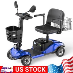 PAISEEC 4 Wheels Mobility Scooter Electric Big Space Overweight Adult RearMirror