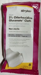 Lot of 5, 6/Bag (30pcs) Stryker Sage 2% Chlorhexidine Gluconate Pre-op Prep Wipe
