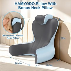 Reading Pillow for Sitting in Bed,22″ H Back Support Pillow for Sitting up,Ba…