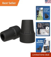 3/4 Inch Non-Slip Cane Tips – Durable Rubber Replacement for Canes & Walkers