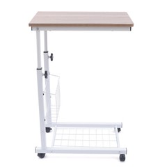 Adjustable Height Overbed Bedside Table Rolling Overbed Table Sofa Laptop Desk