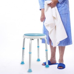 360 Degree Round Swivel Shower Stool w/ Adjustable Legs