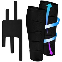 Croknit 2 Pcs Lymphedema Compression Leg Wraps Adjustable Lower Black