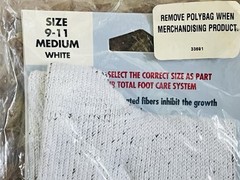 RX Comfort Socks For Sensitive Skin Extra Wide Top White Size Medium (9-11) NEW