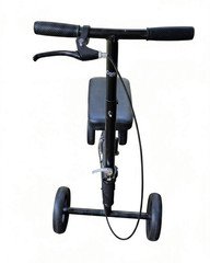 Black 4-Wheel Manual Knee Walker Mobility Scooter, Adjustable Height Handgrip