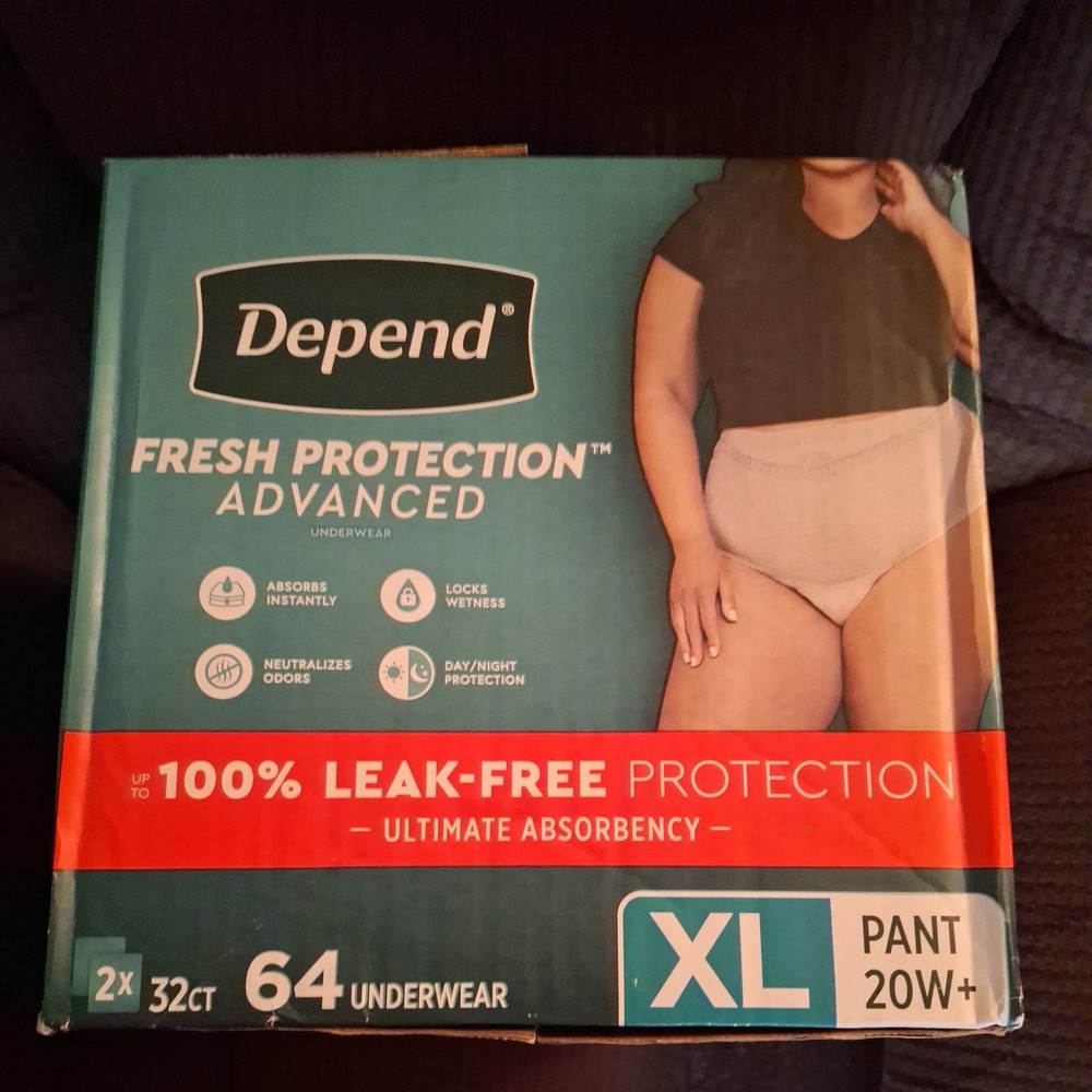 Depend Fresh Protection Advanced Underwear Women, Sz. L , 64 Count (20 W+ Pant)