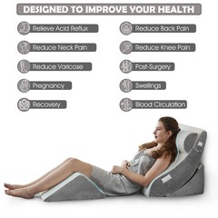 Ganaver 4Pcs Orthopedic Bed Wedge Pillow Set Post Surgery Relaxing Back