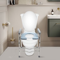 25.2-29.13in Raised Toilet Seat Riser w/ Arms For Elderly Handicap Bathroom USA