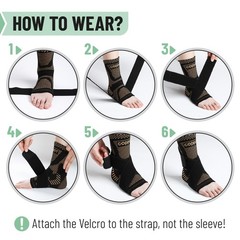 DR JK- Ankle Brace for Women and Men, Large, 1 Pair, Copper and Black, Adjust