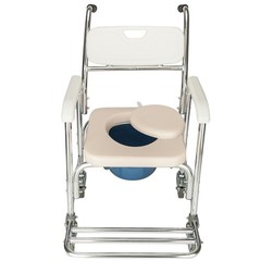 4 in 1 Commode Chair 300lbs Aluminum Shower Wheelchair Bath Seat Medical Elderly