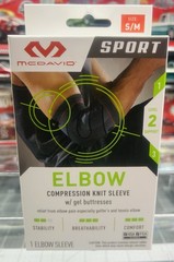 NEW McDavid Sport Elbow Compression Knit Sleeve w/ Gel Buttresses S/M BLACK