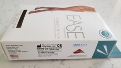 THERAFIRM EASE Women’s Compression Pantyhose 20–30 mmHg Lrg. Short Sand Open Box