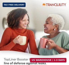 Tranquility TopLiner Disposable Booster Pads, Super (15″ x 4.25″), Flow-Through