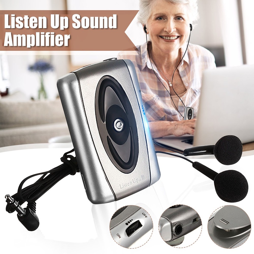 Wired Hearing Aids Sound Voice Amplifier Portable Battery-Powered Pocket Hearing