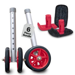 Heavy Duty Bariatric 5″ Walker Wheel Kit with Universal Flexfit Universal Ski Gl
