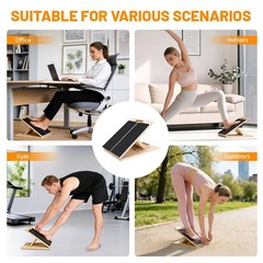 Adjustable 16.5″×12″ Wooden Slant Board – 5-Angle Foldable Natural wood color