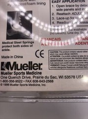 VINTAGE 1998 ANKLE BRACE MUELLER SPORTS MEDICINE ADJUST -TO – FIT PROD. 4572 WHT