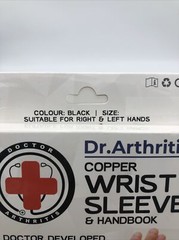 Dr. Arthritis Copper Infused Wrist Sleeve Compression Sleeve Size Xl