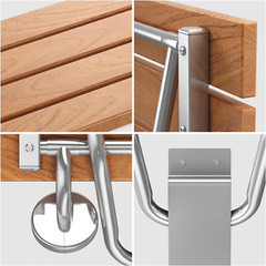 Folding Shower Seat & Chair Wall Mounted for Adults, Fold down Shower Bench & St