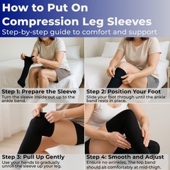 Compression Thigh-High Socks 20-30mmHg Support Sleeves – Reduce Swelling, Varico