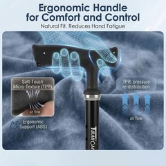 Walking Cane – Collapsible, Rubber Handle, Shock Absorbing Base, 8-Level Heig…