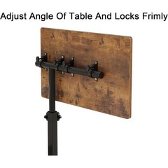 Overbed Table Adjustable Height W/ Locking Wheels Stable Metal Construction New