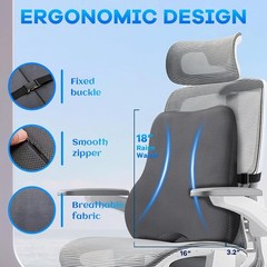 Gel Seat Cushion & Lumbar Support Pillow Set for Sciatica Pain Relief