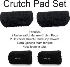 Plush Memory‑Foam Crutch Underarm Pad & Hand‑Grip Covers–Universal Fit, Breathab