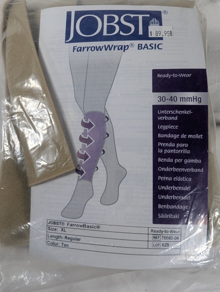 Jobst FarrowWrap Basic 30-40mmHg Tan Adjustable Compression Size XL