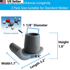 Aliseniors 4 Pack Walker Ski Glides for Seniors, Skis Folding Walkers Grey