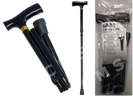 Graham Field LUMEX Folding Adjustable Cane Standard Derby Handle Black 250Lb New