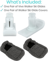 Walker Ski Glides and Covers 4 PCS – Universal Replacement Feet – Heavy Du