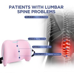 Lumbar Support Pillow for Office Chair, Car Lower Back Pink