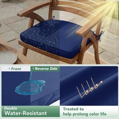 Summsun Outdoor Chair Cushions Set of 4: Waterproof 17x16x2 Inch-4p, Navy