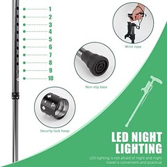 Hold 440 Lbs Walking Cane for Men & Women Aluminum Alloy Lightweight Black