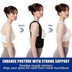 Posture Corrector for Women and Men – Adjustable Back Brace for Pain Relief – En