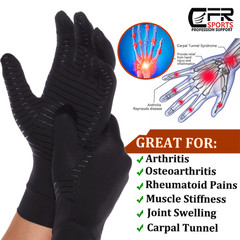 Copper Infused Arthritis Gloves Compression Support Hands Pain Relief Women Men