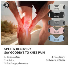 Silicone Patellar Tendon Support Strap 2 Pack,Knee Strap for Knee Pain