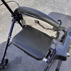 Probasics 4-Wheel Rollator Walker with Padded Seat, Backrest & Storage Bag Blue