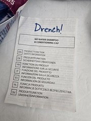 DRENCH! 5 Pk No Rinse Shampoo & Conditioning Cap aloe Vera Exp 3/28 Hair Aid