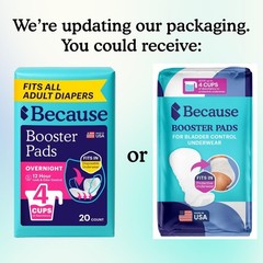 Overnight Booster Pads – Adds 4 Cups of Leak-Proof Absorbency for Adult Diapers