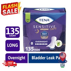 TENA Sensitive Care Overnight Incontinence Pads, 135ct