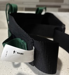 Posey Transfer Gait Belt With Quick-Release Buckle Black & Green 55” Adjustable
