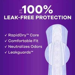 Always Discreet Adult Moderate Long Incontinence Pads for Women, Size 4-54 Count