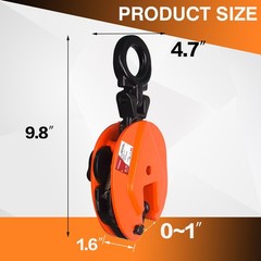 YATOINTO Plate Lifting Clamp 1760lbs 0.8T 1763 Lbs, Orange