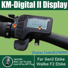 KING-METER Digital II LCD Display 36V/48V 6Pins Julet Waterproof Plug For Gen3